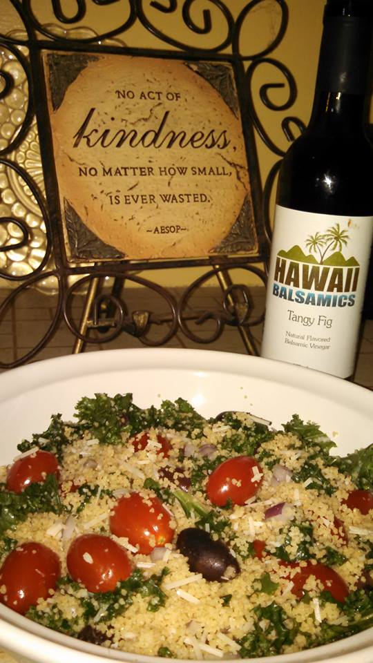 Couscous Kale and Hawaii Balsamics Tangy Fig Balsamic